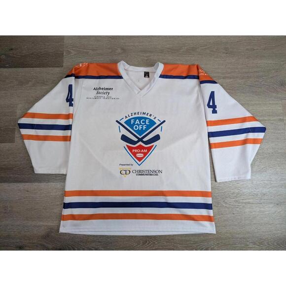 Other - Progressive Puck Hogs Olivares #4 White Hockey Jersey with Signature
